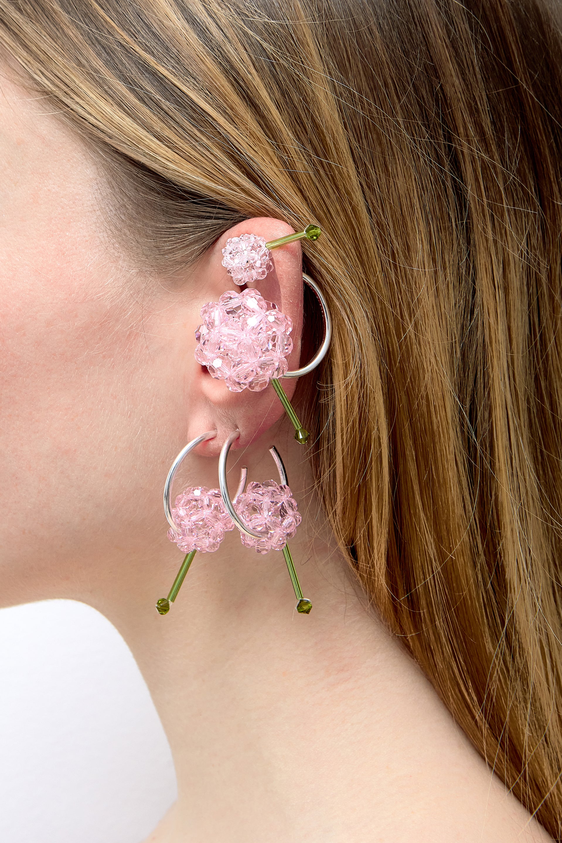 PAEONIA SUFFRUTICOSA LOOP LOCKER STUD EARRING
