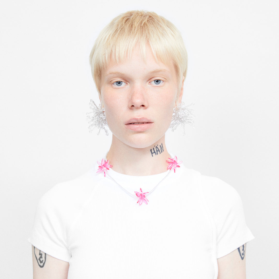 ALLIUM CEPA XL CLEAR CLUSTER EARRINGS