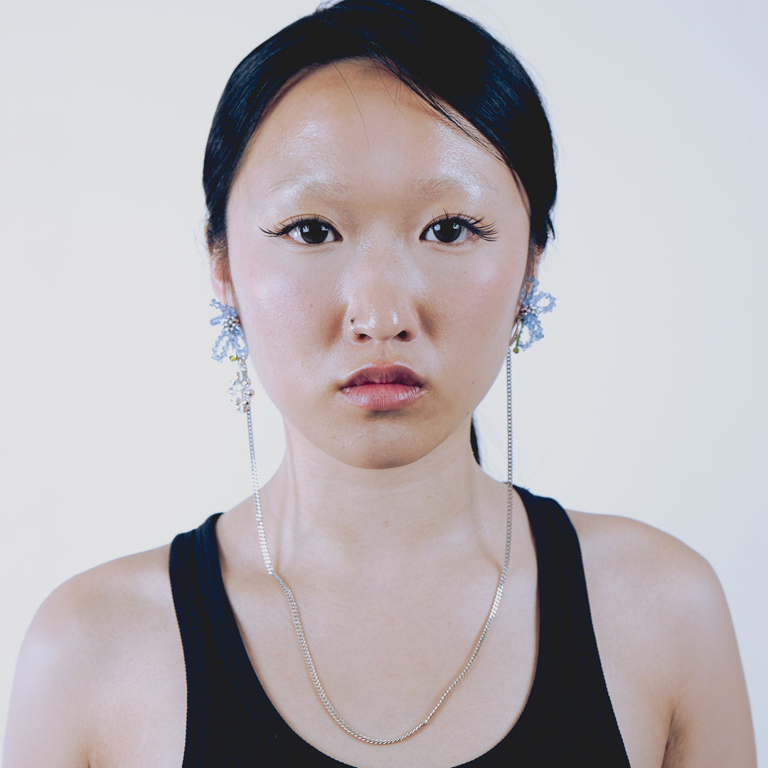 ASTER BLUA - DIOP EARRINGS WITH CHAIN