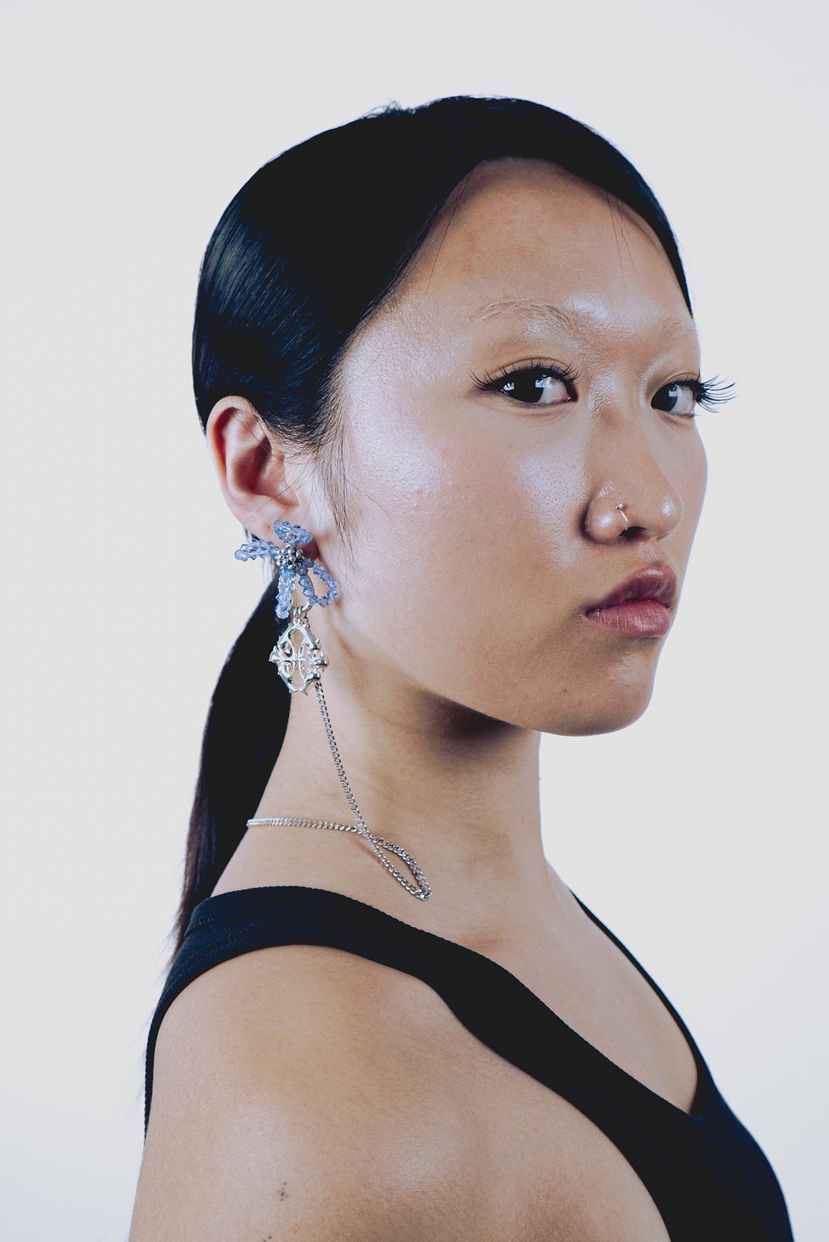 ASTER BLUA - DIOP EARRINGS WITH CHAIN