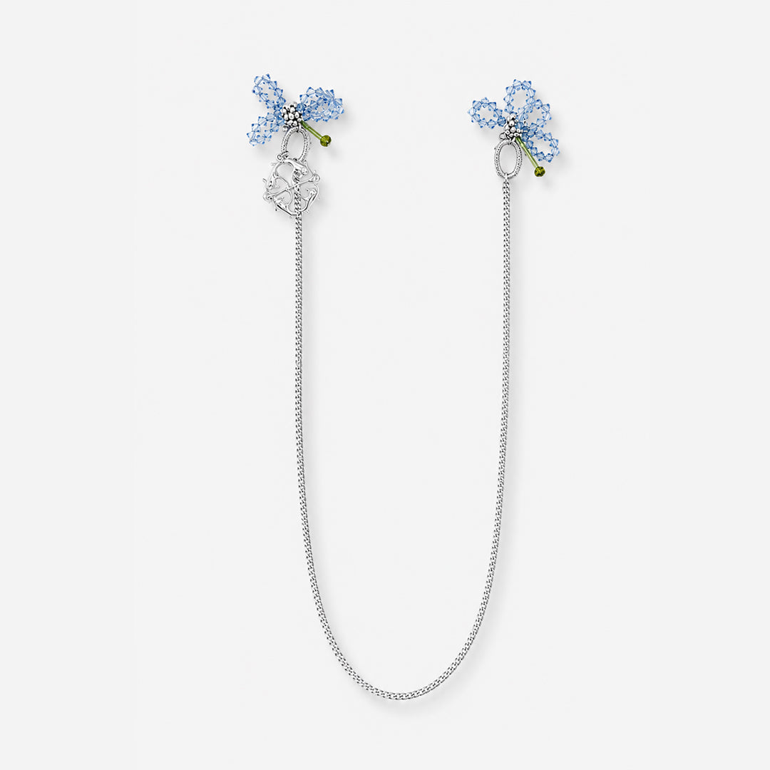 ASTER BLUA - DIOP EARRINGS WITH CHAIN