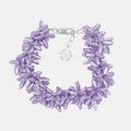 A statement acid purple fantasy beads bracelet with mat purple beads, product viewed from the front