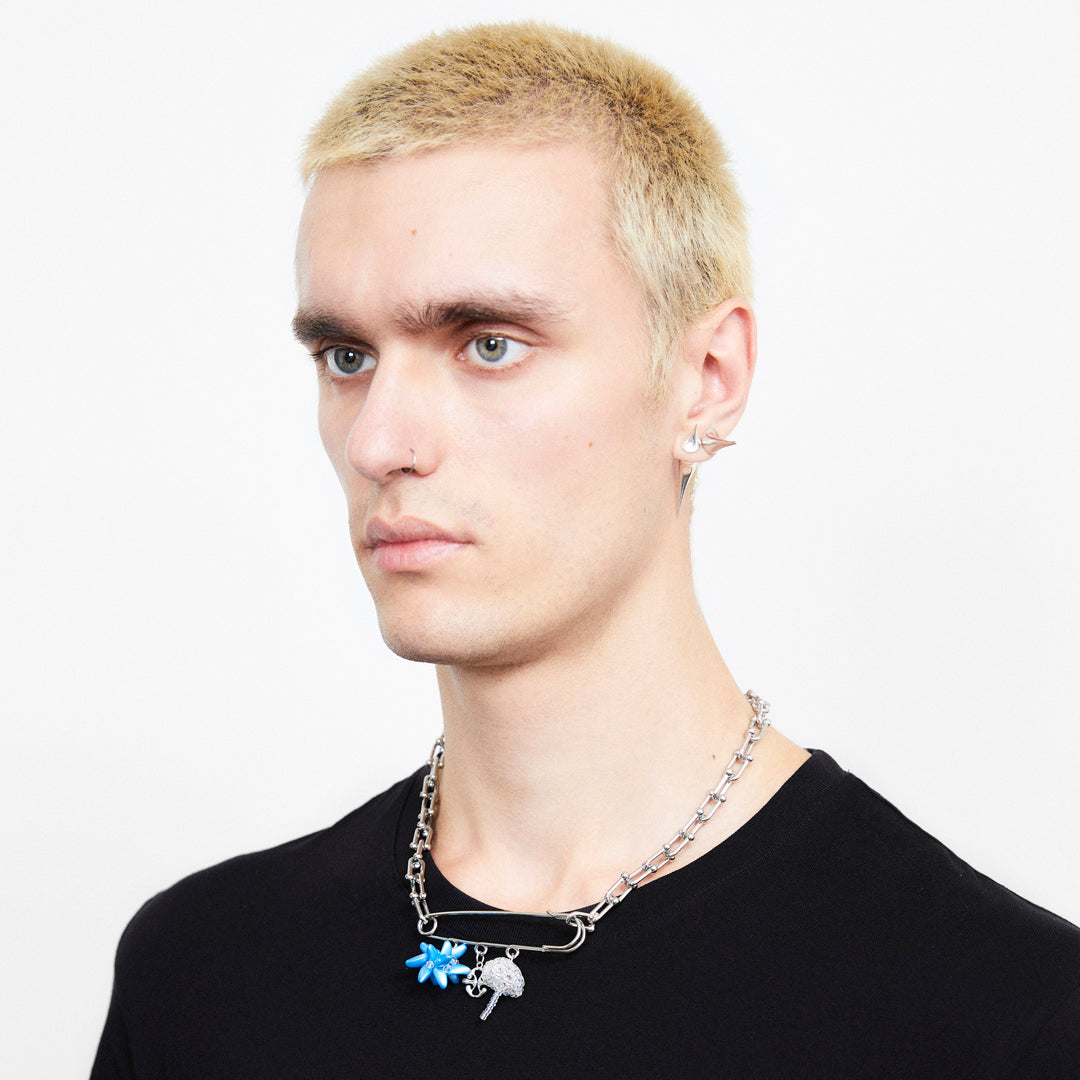 MICEA BLUE MULTI-CHARMS NECKLACE