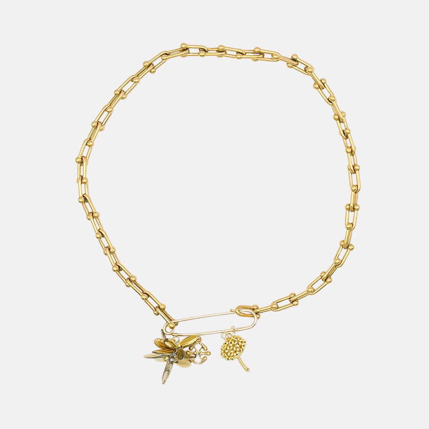 MICEA - COLLIER MULTI-CHARMS DORÉ
