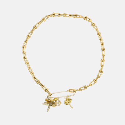 MICEA - COLLIER MULTI-CHARMS DORÉ