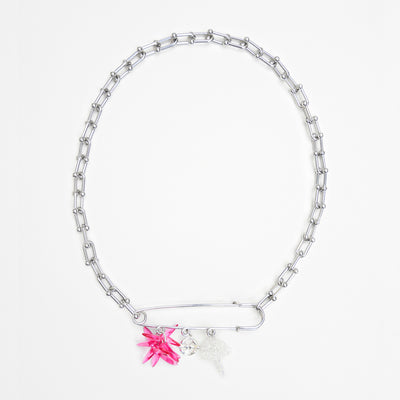 MICEA PINK MULTI-CHARMS NECKLACE