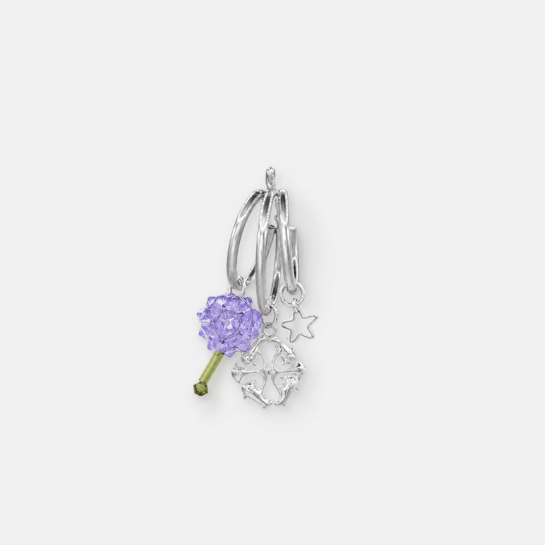 PAEONIA PURPLE MULTI CHARMS HOOP