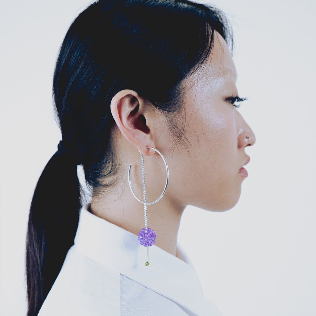 PAEONIA PURPLE BUD DUPLANTIS EARRINGS