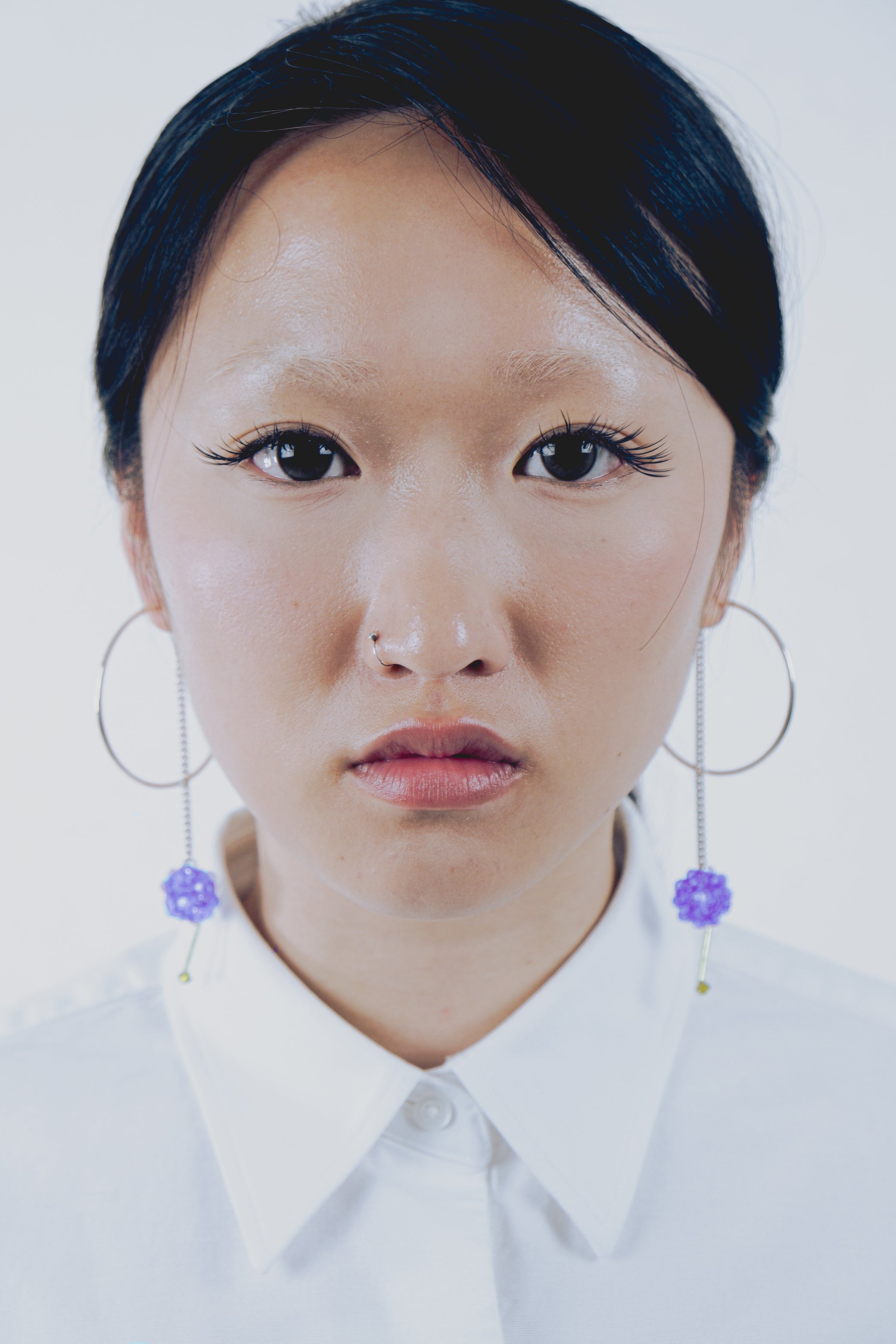 PAEONIA PURPLE BUD DUPLANTIS EARRINGS