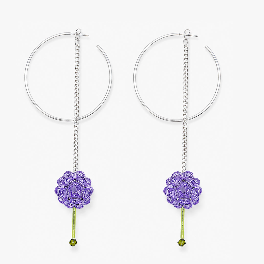 PAEONIA PURPLE BUD DUPLANTIS EARRINGS