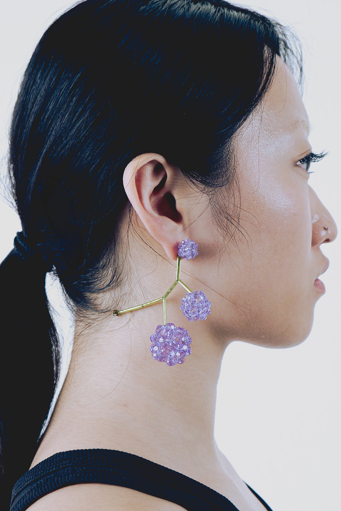 PAEONIA VIOLA BUD EARRINGS
