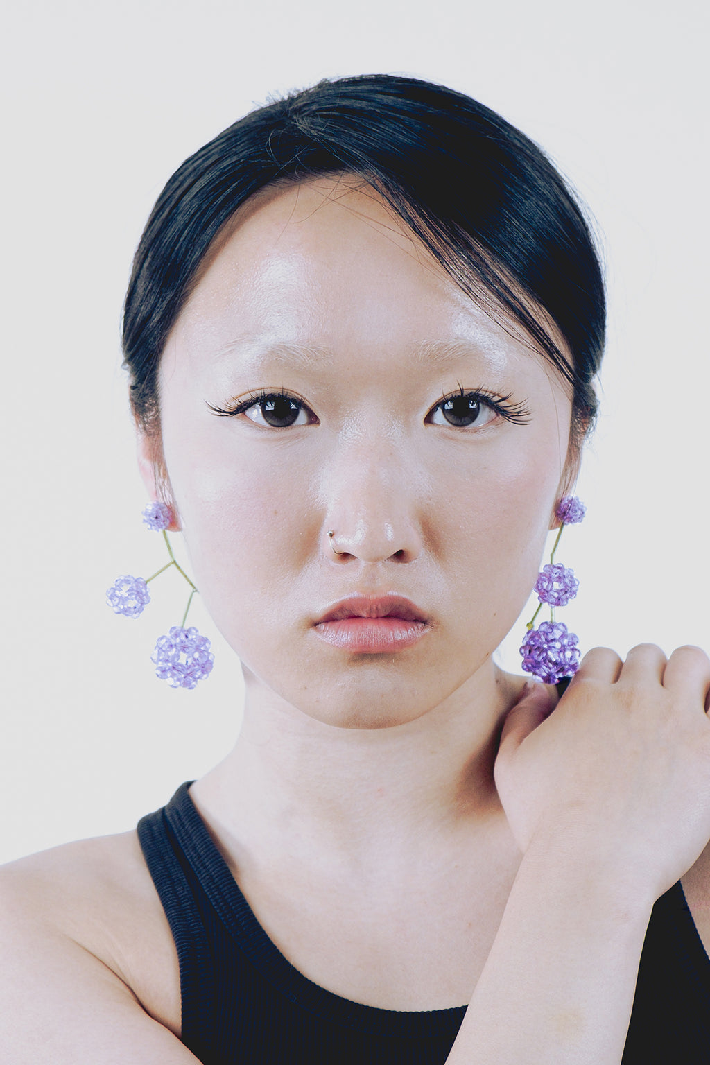 PAEONIA VIOLA BUD EARRINGS