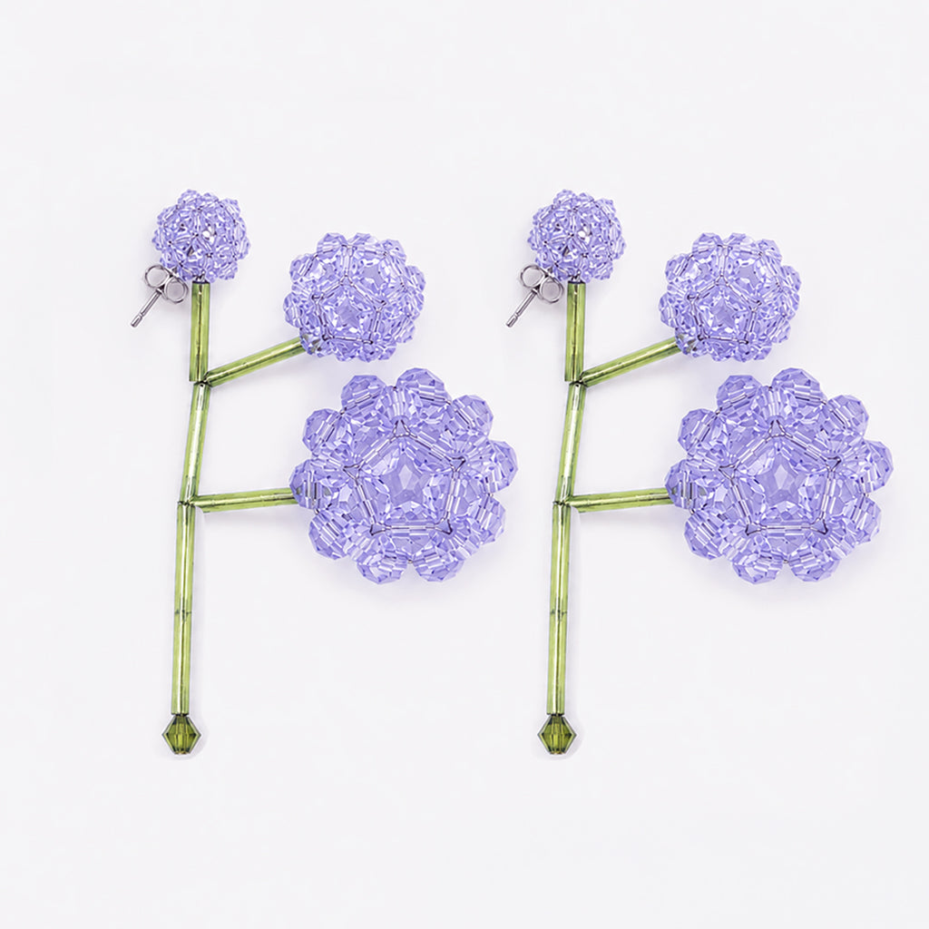 PAEONIA VIOLA BUD EARRINGS