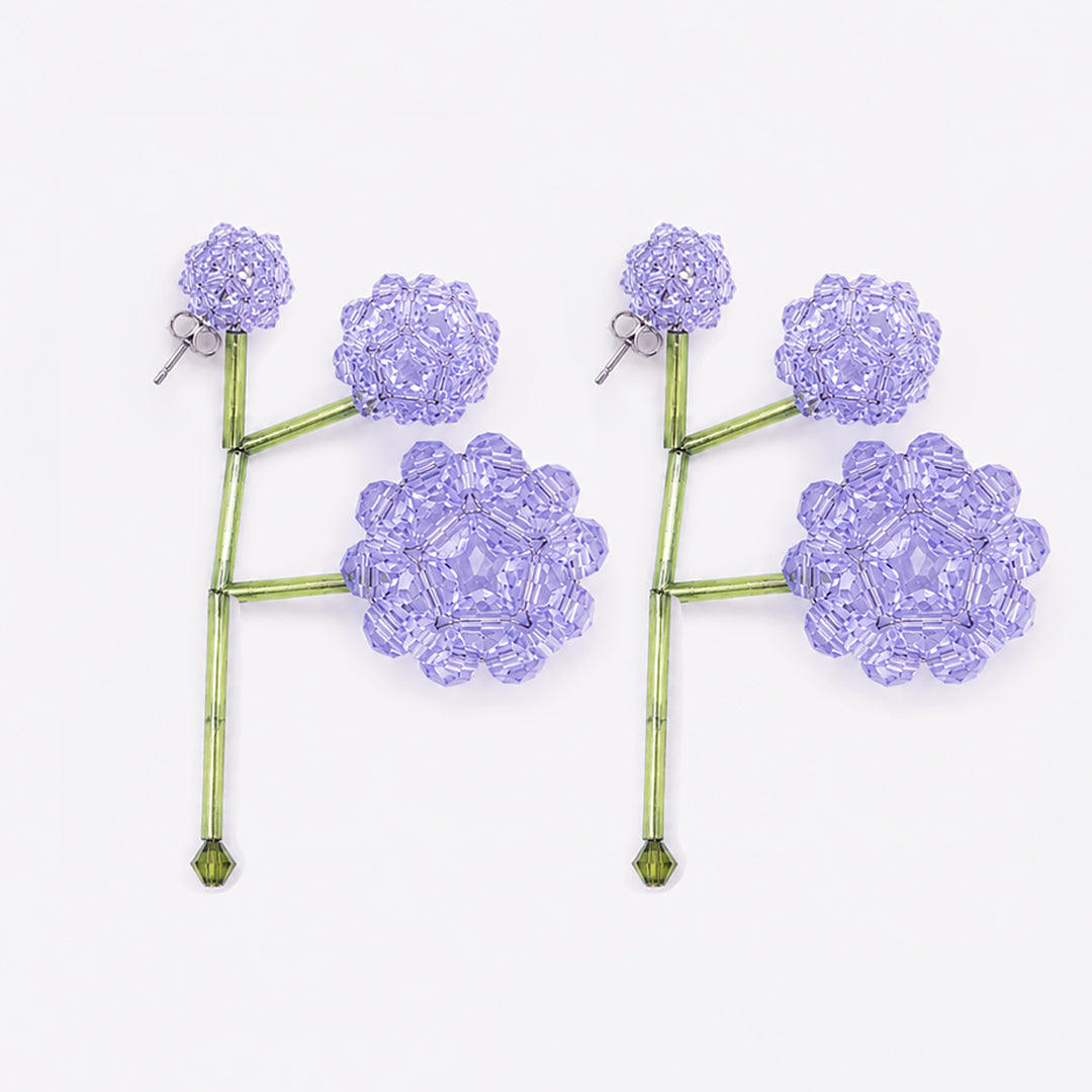 PAEONIA VIOLA BUD EARRINGS