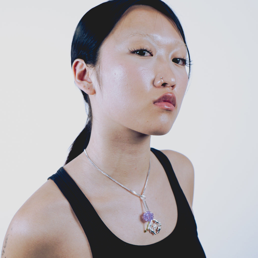 PAEONIA PURPLE WILLIAMS NECKLACE