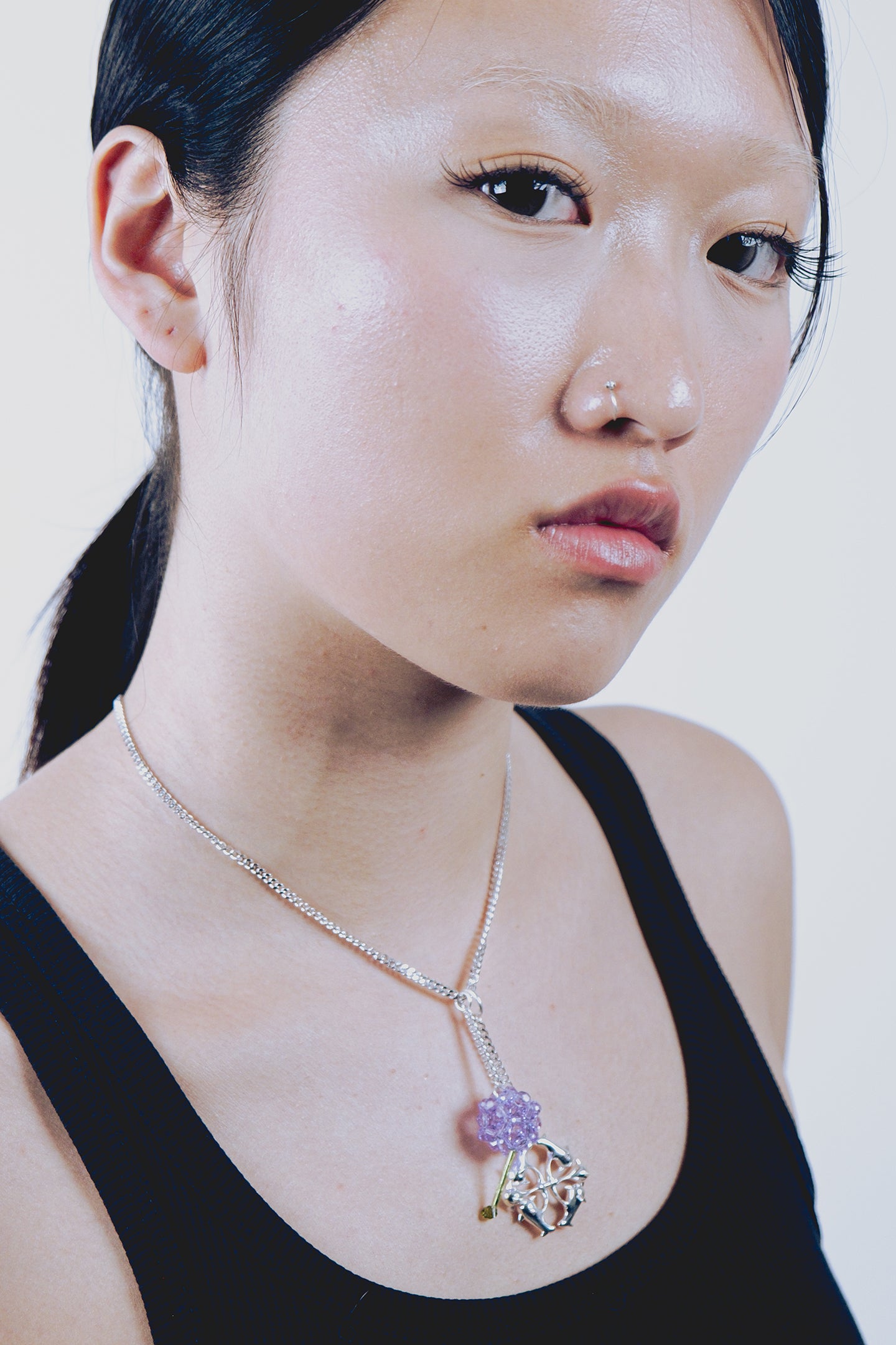 PAEONIA PURPLE WILLIAMS NECKLACE