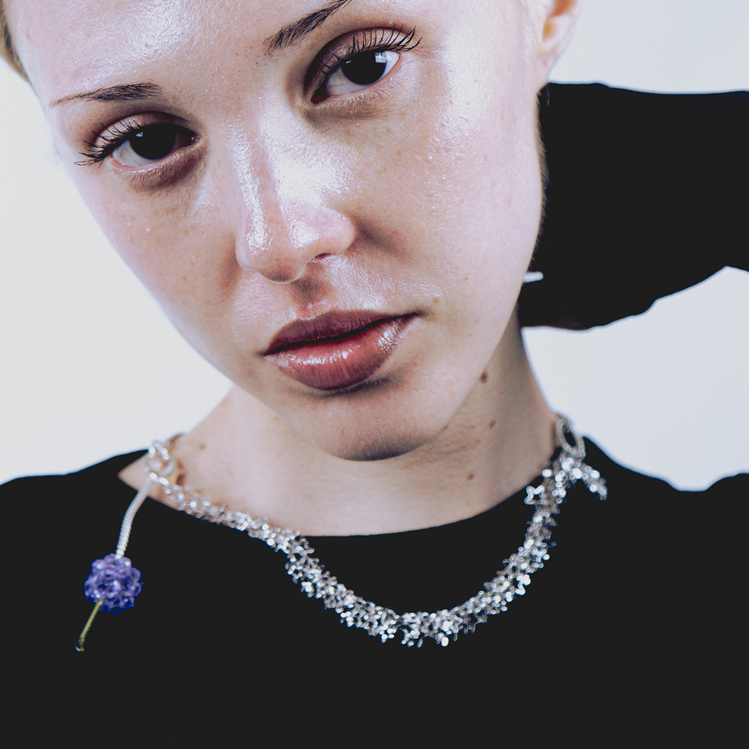 PAEONIA PURPLE MISAKI NECKLACE