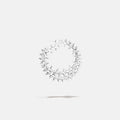 A brass silver fantasy loop earring with spikes, product viewed from the side