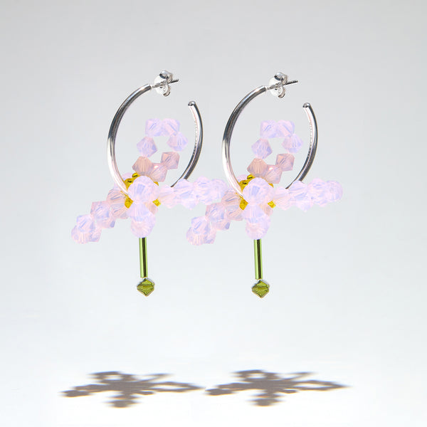 BOUCLES D'OREILLES ANNEAUX ASTER CHINENSIS