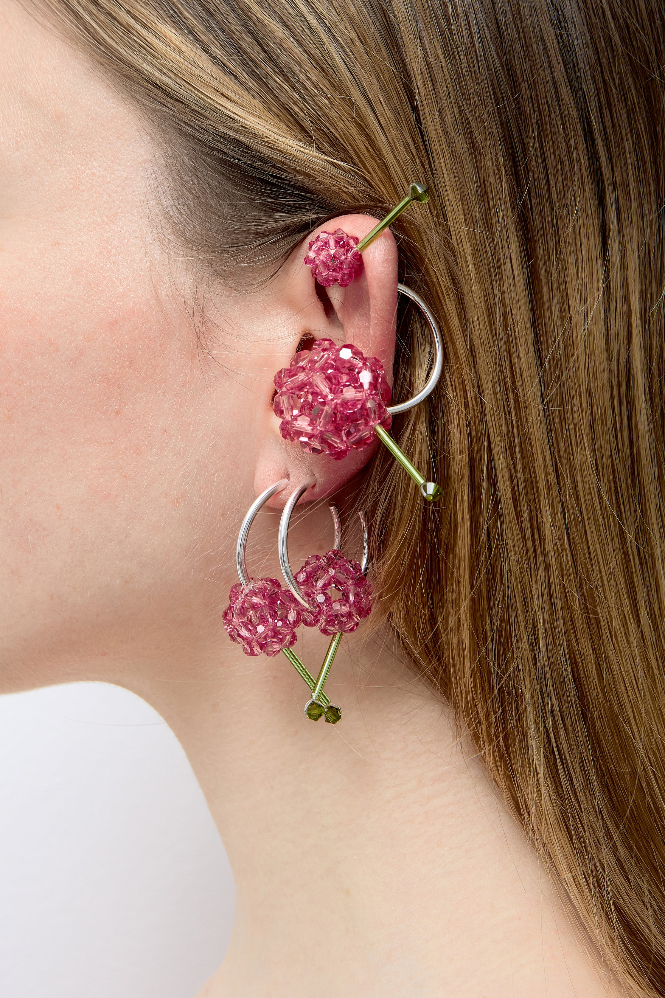 PAEONIA SUFFRUTICOSA LOOP LOCKER STUD EARRING