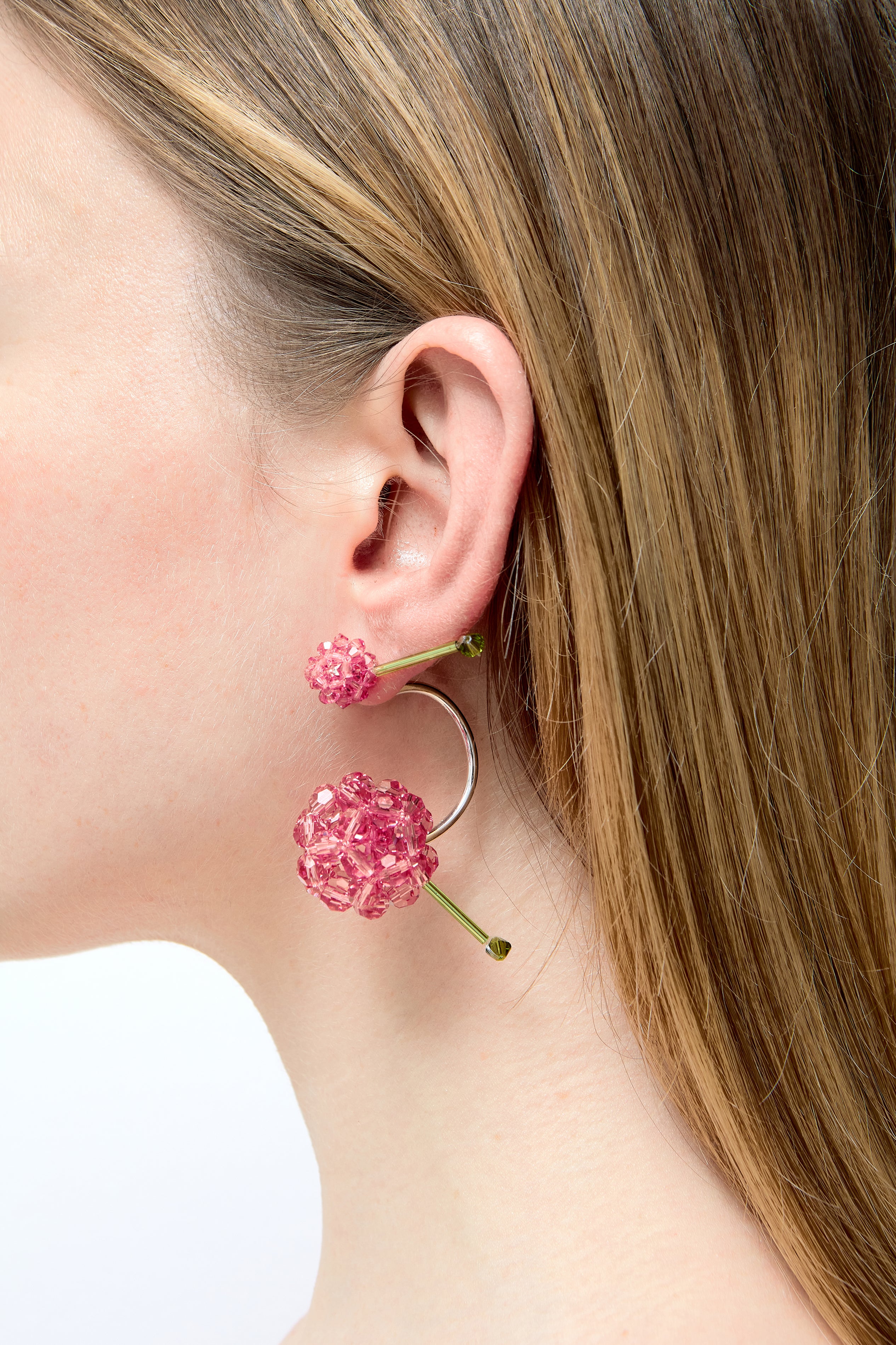 PAEONIA SUFFRUTICOSA LOOP LOCKER STUD EARRING