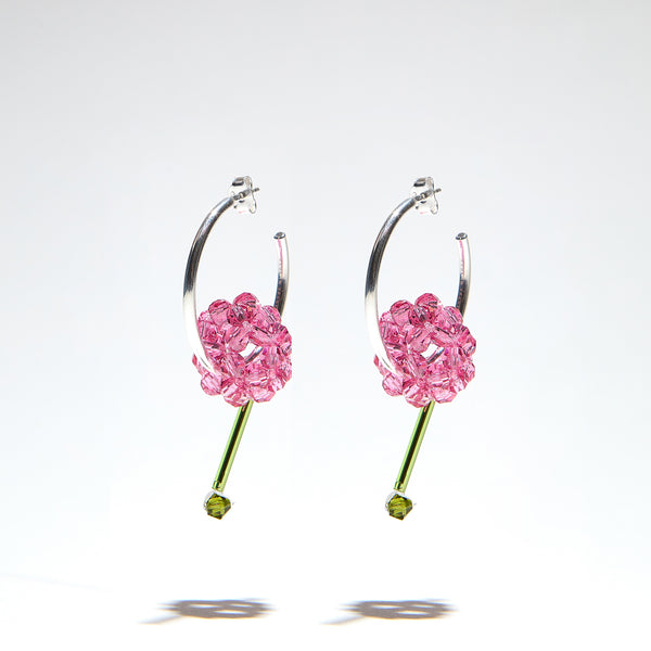 BOUCLES D'OREILLES ANNEAUX PAEONIA SUFFRUTICOSA